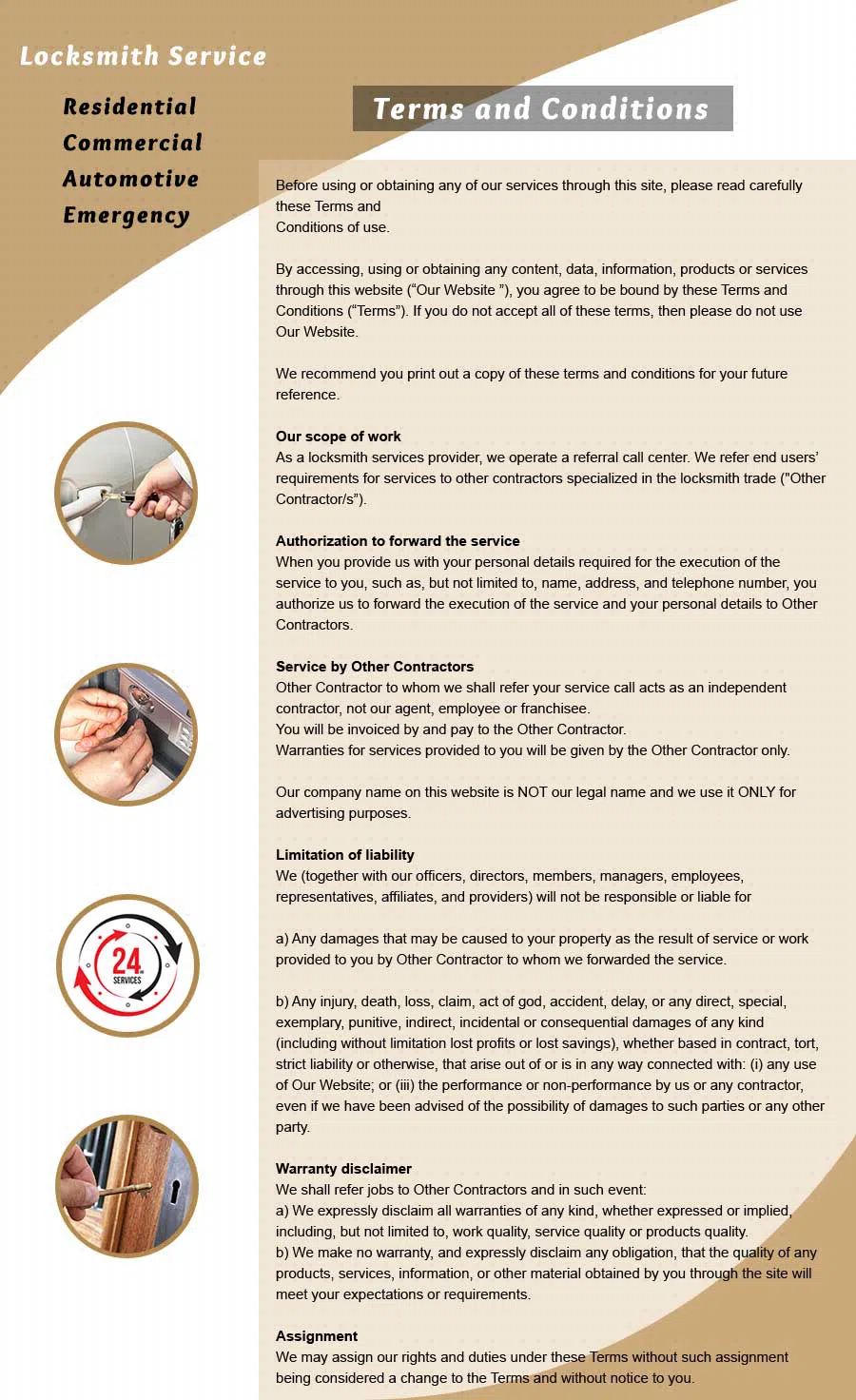 Dallas Neighborhood Locksmith, Dallas, TX 469-893-4253 - Terms-and-Condition